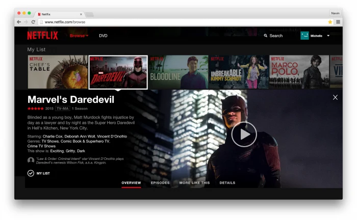 Ny Netflix browser brugeroverflade