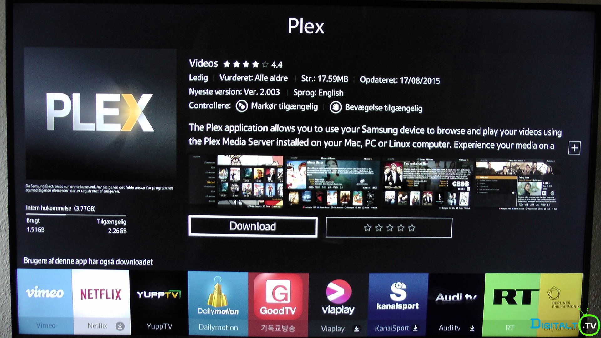 Samsung Plex TV app Tizen TV