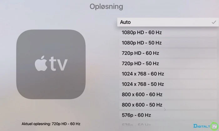 Apple TV 4 billedindstillinger