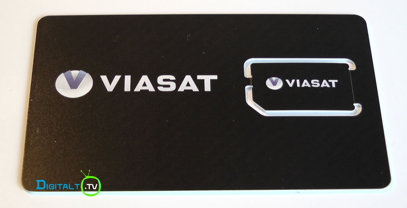 Boksen benytter et mindre Viasat kort i sim kort størrelse