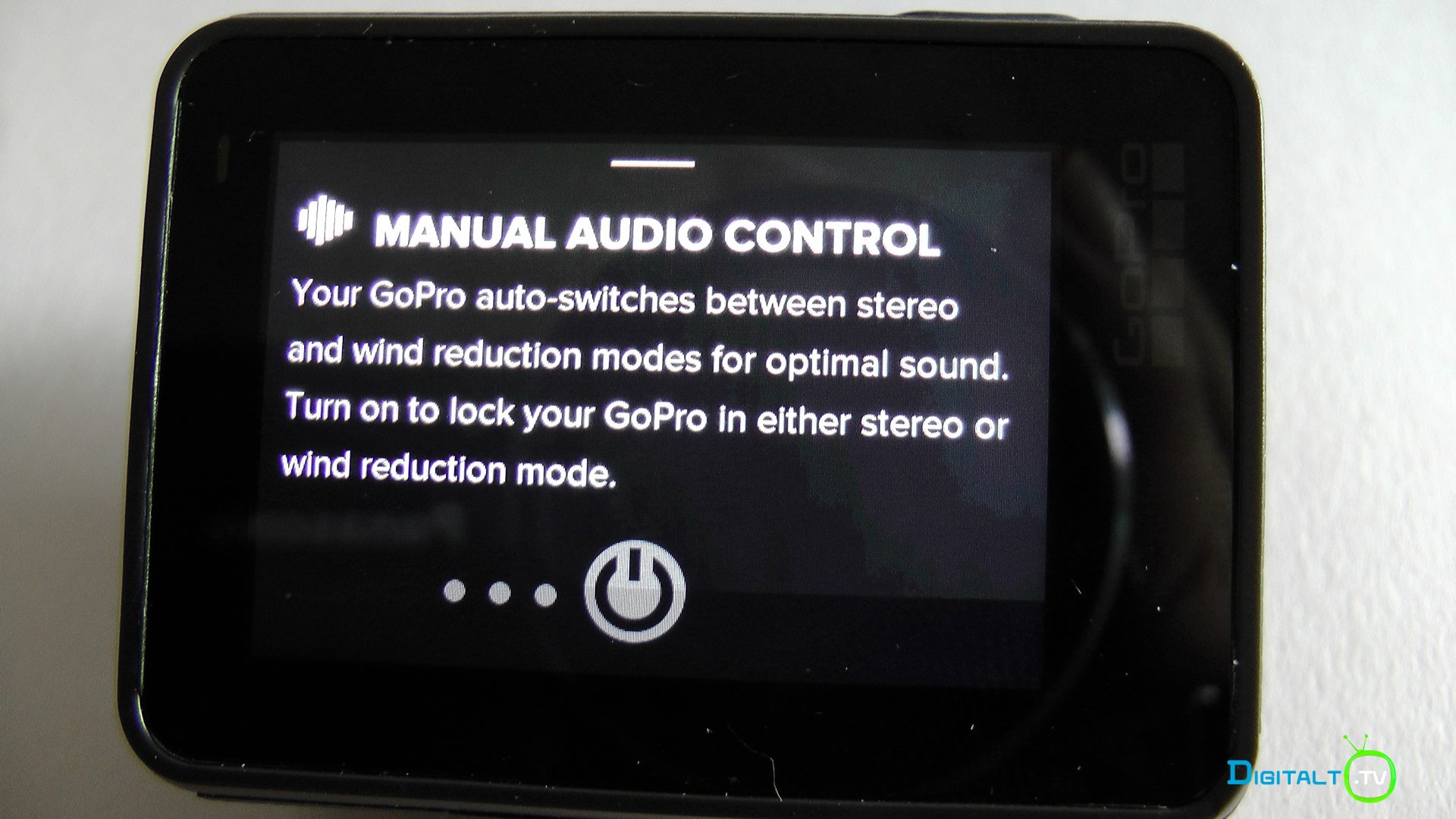 GoPro Hero 5 Black audio display