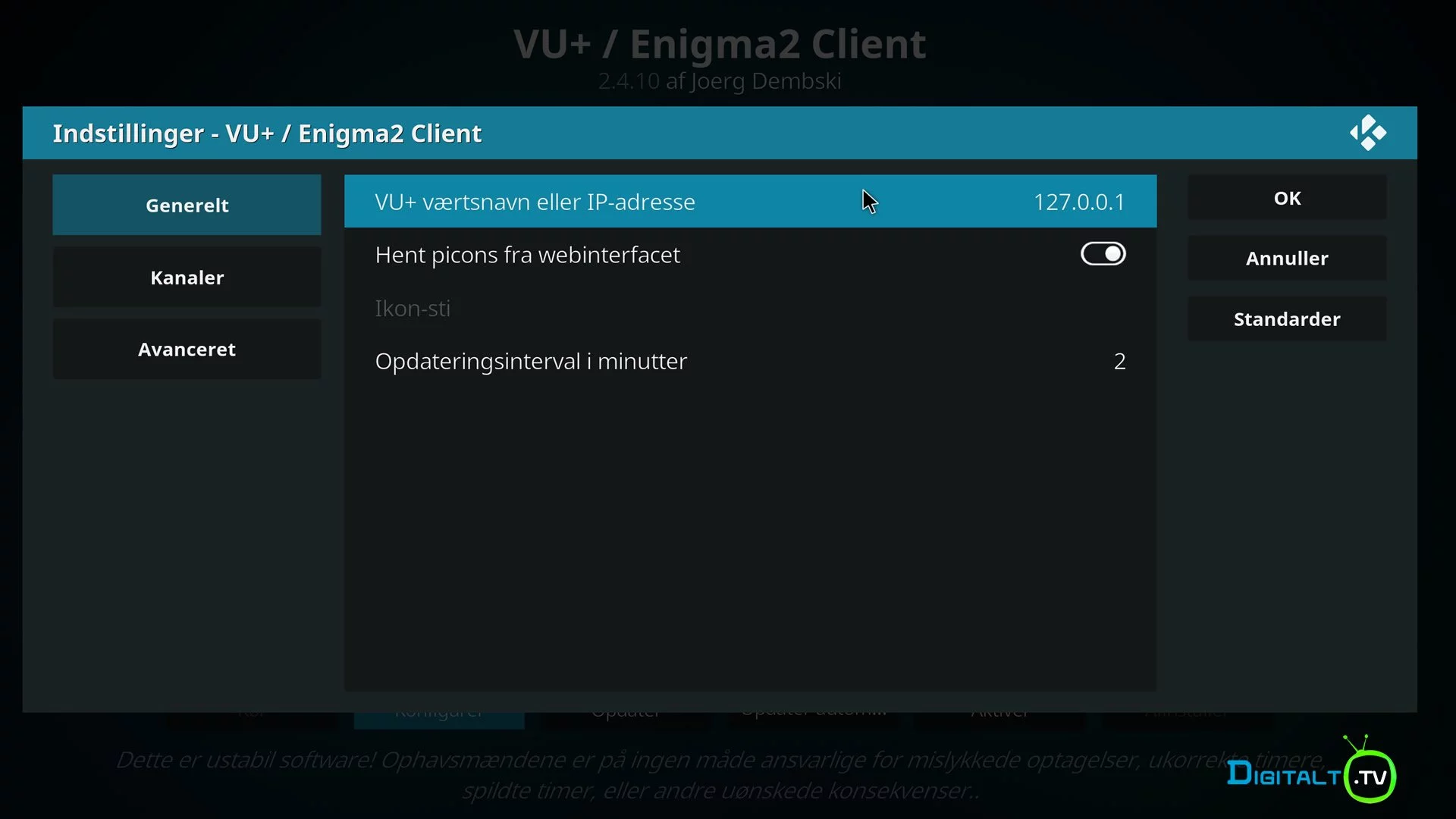 Kodi PVR TV addon enigma settings1