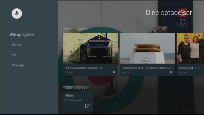 Canal Digital OnePlace optagelsesliste