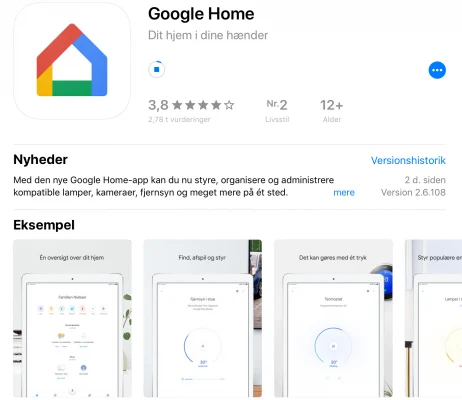 Google Home app iOS