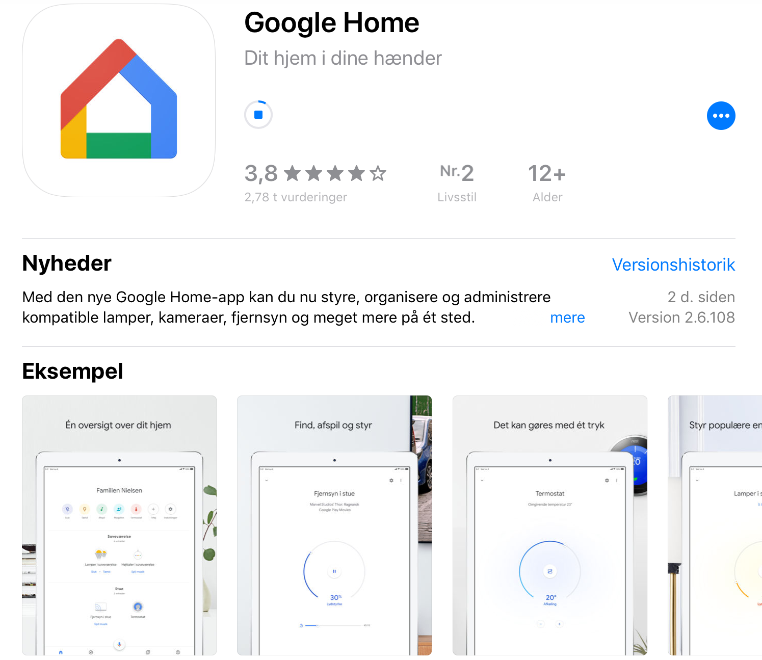 Google Home app iOS