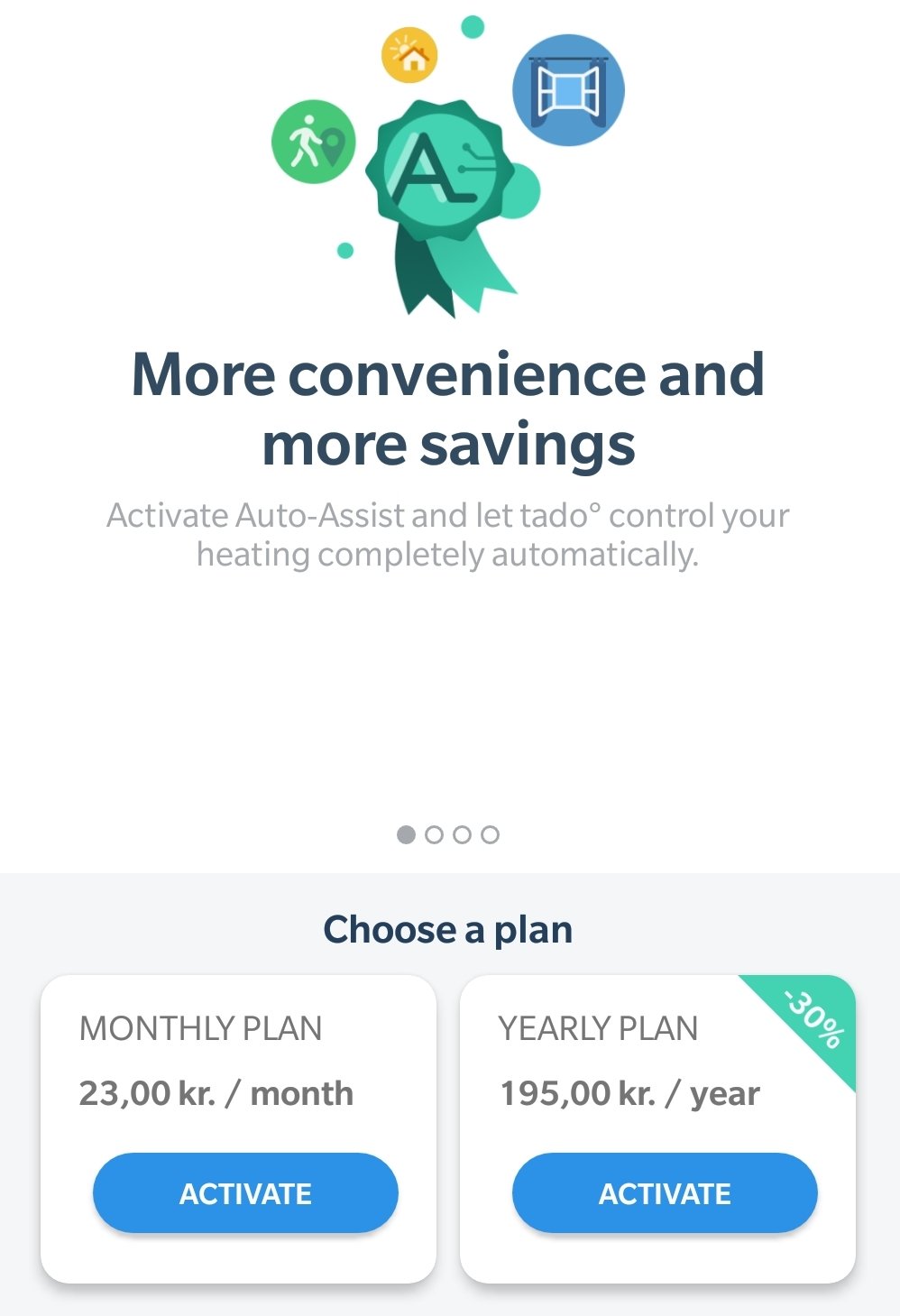 Tado app Screenshot Auto assist