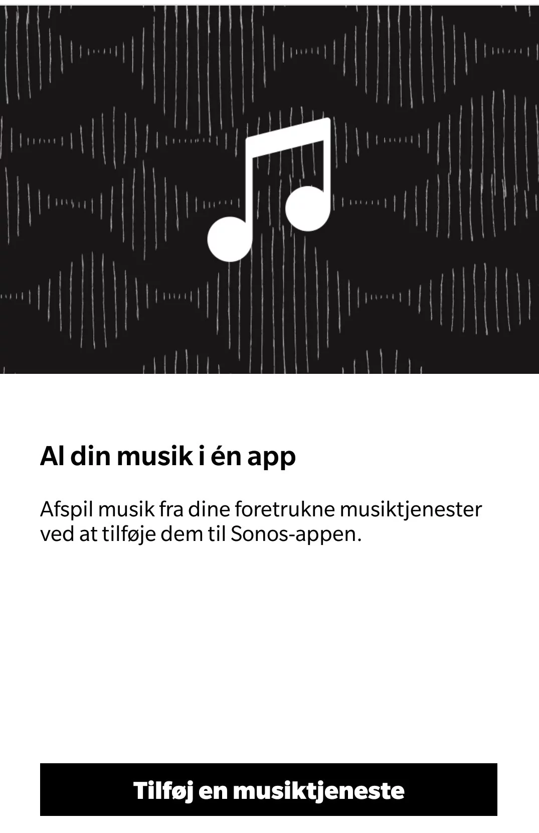 Sonos One app musiktjenester