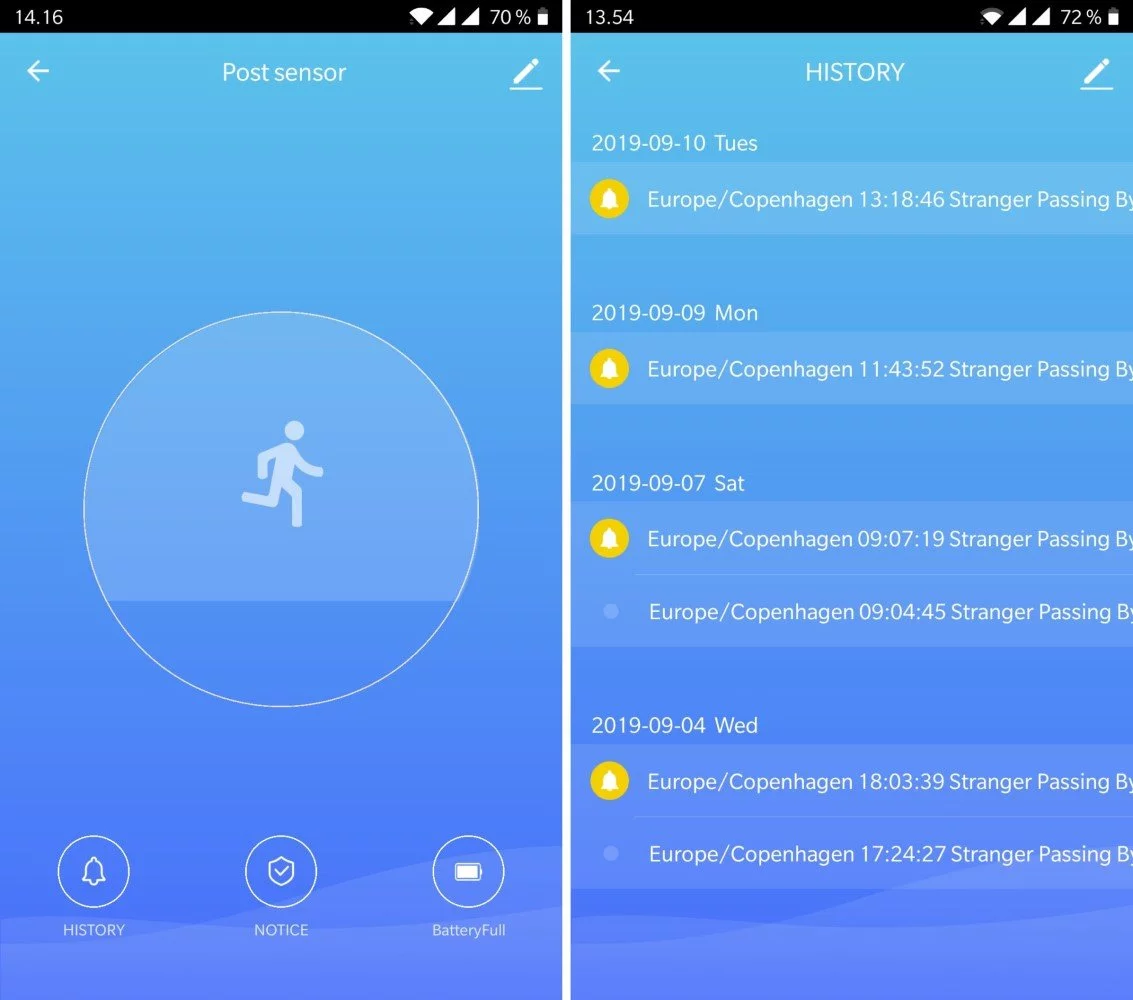 Wifi Motion sensor Pir Smart Life app