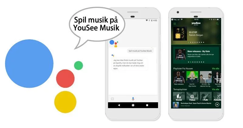 Google Assistant YouSee Musik