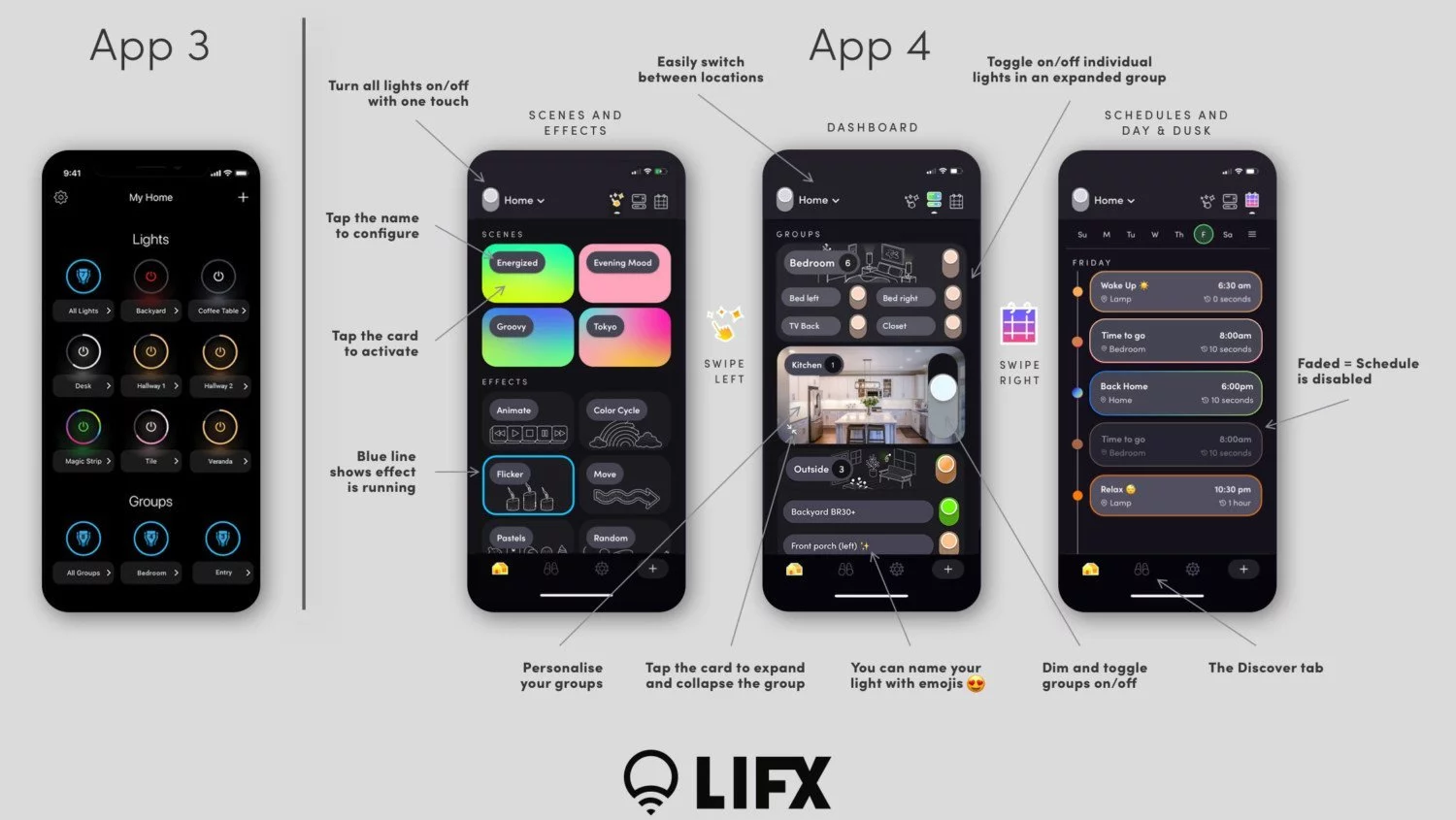 Lifx App 3 til App 4