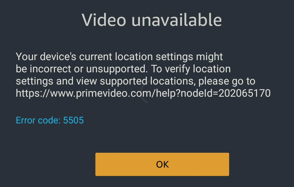 Amazon Fire TV Stick 4K error Prime Video