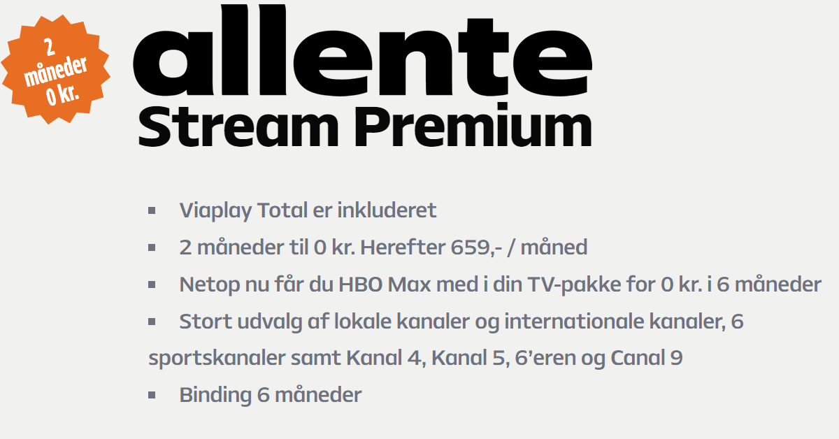 Allente Stream Premium header