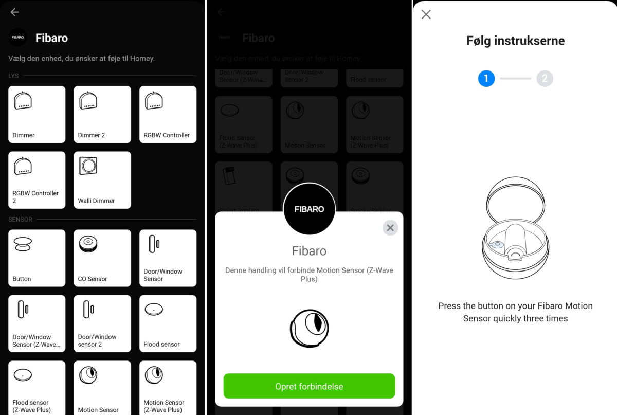 Homey Bridge tilføj enhed