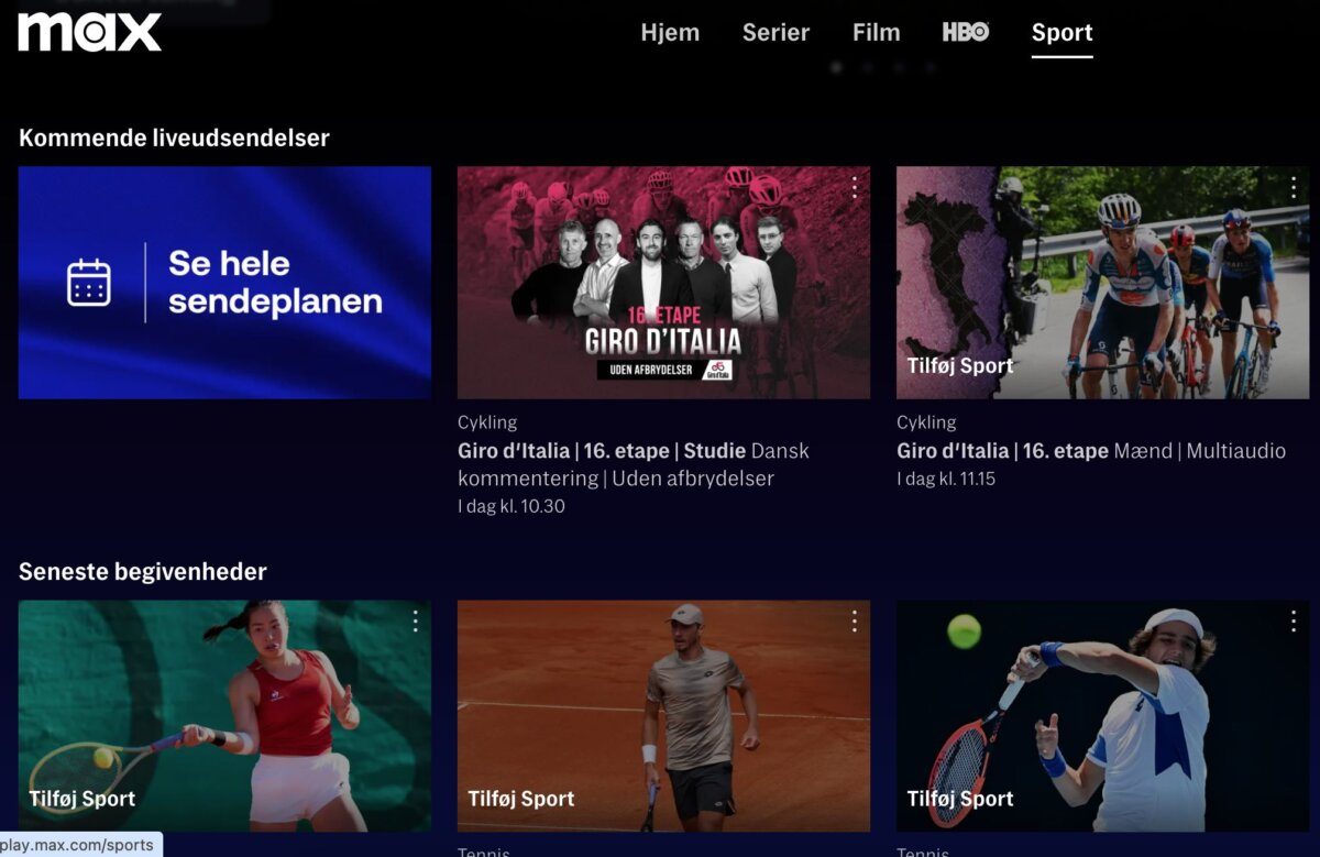 Max Sport Screen Grab