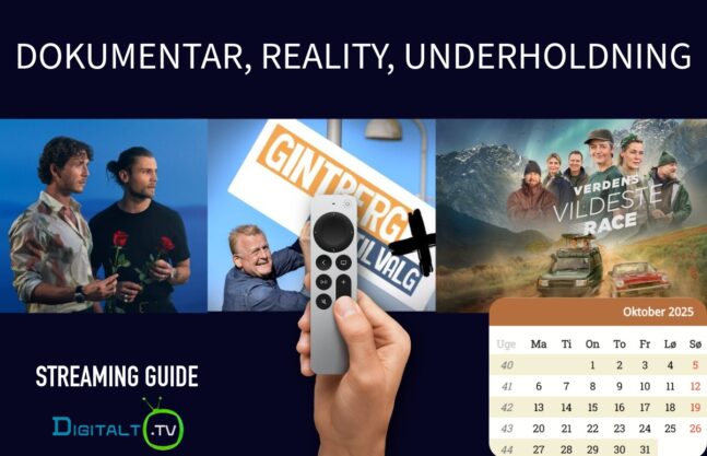 Nye dokumentarer, reality og underholdning på streaming i oktober 2025