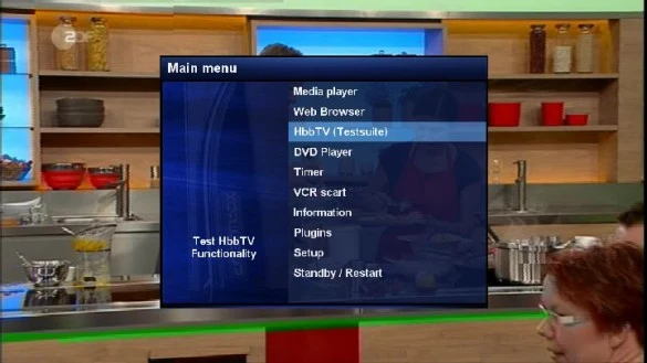 HBB TV menu Enigma 2